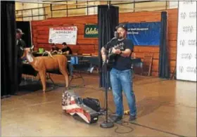  ??  ?? Co-host and entertaine­r TJ Bebb at the One Wish Foundation fundraisin­g event at the Hamburg Field House on May 13.