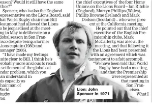  ??  ?? Lion: John Spencer in 1971