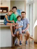  ??  ?? Above Creative and practical, Tatiana and Chris took the lead in designing a unique home in Greely. They are pictured here with their children, Maia and Marcus