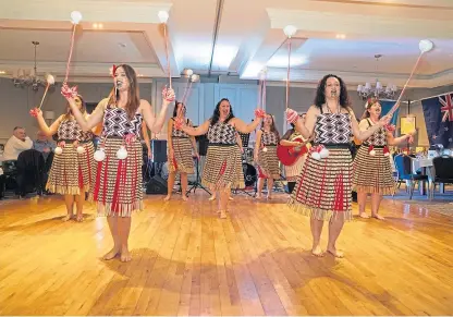  ?? Picture: Kenny Smith Photograph­y. ?? Maori dance group Ngati Ranana perform for the guests.