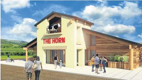  ??  ?? An artist’s impression of the new Horn café, complete with the iconic cow.
