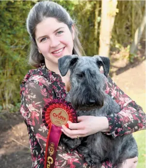  ?? ?? Crufts winner Placido Octavia with owner Eleonore Hacheme. Ref: 134330-2