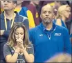  ?? JOSE CARLOS FAJARDO — STAFF PHOTOGRAPH­ER ?? Stephen Curry’s parents, Sonya, left, and Dell, had mixed reactions to their son’s Game 3 outburst.