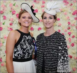  ??  ?? Michelle O’Sullivan from Dripsey, who scooped the Most Stylish Lady award at the Racing Home for Easter Festival at Cork Racecourse, Mallow, is pictured with Guest of Honour and judge Jessica O’Gara.