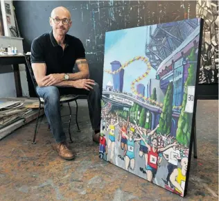  ?? WAYNE LEIDENFROS­T/ PNG ?? Artist Tiko Kerr has created a painting for the 30th anniversar­y of the Sun Run.