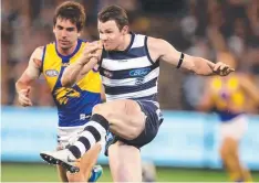  ??  ?? GREAT: Patrick Dangerfiel­d has won a third Carji Greeves Medal.