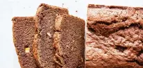  ?? LINDA XIAO/THE NEW YORK TIMES ?? Nadiya Hussain’s banana bread incorporat­es the whole banana: fruit, peels and all.