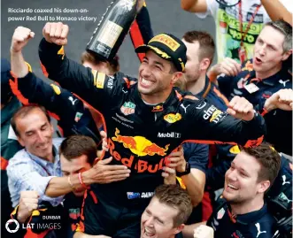  ??  ?? Ricciardo coaxed his down-onpower Red Bull to Monaco victory
