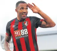  ??  ?? Callum Wilson salutes the Bournemout­h fans