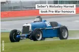  ??  ?? Seber’s Wolseley Hornet took Pre-war honours