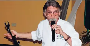  ??  ?? Pierre Lemaire, Dean of the School of Drama, Edna Manley College of the Visual and Performing Arts, speaking during ‘The Business of Writing’ at JAMPRO’s Trafalgar Road, New Kingston, offices yesterday morning.