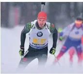  ?? FOTO: DPA ?? Der deutsche Biathlet Arnd Peiffer in Thüringen auf der Strecke.