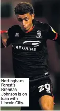  ??  ?? Nottingham Forest’s Brennan Johnson is on loan with Lincoln City.