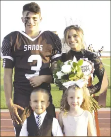  ?? Courtesy photo ?? Sands CISD announced the 2020 Homecoming Queen at their Homecoming Game last Friday. This year, Homecoming queen is Senior, Me-A Gonzalez, and her escort was senior Riley Webb.