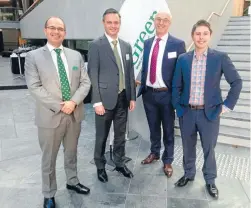  ??  ?? The Green leadership hopefuls before the vote. From left, Vernon Tava, James Shaw, Kevin Hague and Gareth Hughes.