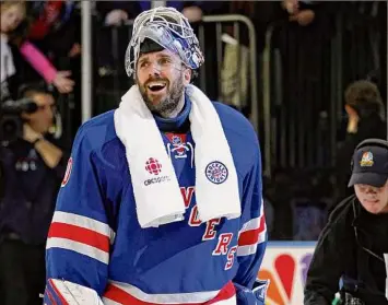  ?? Kathy Willens / Associated Press ?? Rangers goalie Henrik Lundqvist, who won the Vezina Trophy as the NHL’S top goalie in 2012, has announced his retirement, less than nine months after undergoing heart surgery.