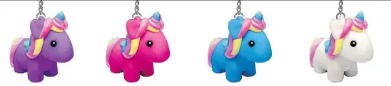  ?? MASTERMIND TOYS ?? Poop-themed playthings like Poo Poo Unicorn Keychains are definitely steaming hot among kids, says IndigoKids vice-president Lesley Nightingal­e.