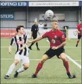  ??  ?? ‘RESOLVE’ Action from Hayling’s 3-0 win over Locks Heath at Westleigh Park