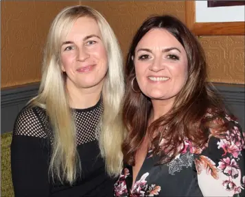  ??  ?? Sille Meller and Siobhán Sinnott enjoying their night out at the Fierce Fitness party in Sinnotts Bar, Distillery Road on Saturday night.