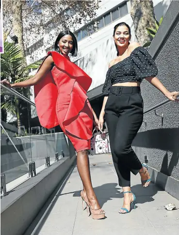 ?? Picture: Alon Skuy ?? Miss SA finalists Beulah Baduza and Sasha-Lee Olivier had their joy at being named finalists for next month’s pageant dimmed when organisers labelled the two of them ‘plus size’ on Twitter.