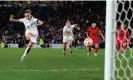  ?? Atkins/Getty Images ?? Georgia Stanway’s penalty puts England ahead late in the first half. Photograph: Marc