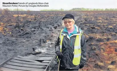  ??  ?? Heartbroke­n Friends of Langlands Moss chair Maureen Potter. Picture by Douglas McKendrick