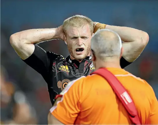  ?? MARK KOLBE/GETTY IMAGES ?? Sam McNicol suffered another bout of concussion in the match against the Crusaders in Fiji last Friday.