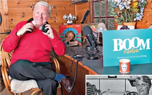  ?? ?? Mature appeal: David Hamilton broadcasti­ng from his shed