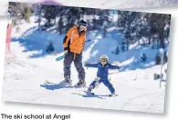  ??  ?? The ski school at Angel Fire Resort uses the Flaik system, a GPS-based tracker that not only allows parents the ability to track their children in real time, but also allows instructor­s to evaluate the learning process.