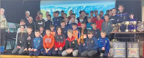  ?? ?? The U11, U13 and U15 winning teams from 2021 with their medals.