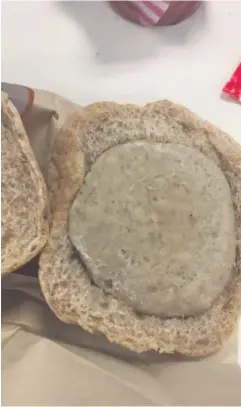  ??  ?? Junk food This picture of a burger at Blairgowri­e High School was slammed when it appeared online last year