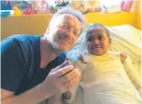  ??  ?? Toby Janke with Micheline Warri in the hospital at Port Vila in November. Top, Micheline is now well on the way to recovery.