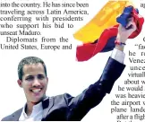  ??  ?? Opposition leader Juan Guaido returned to Venezuela on Monday, March 4, after a 10-day absence, to attempt to reignite a U.s.backed campaign to push out President Nicolas Maduro