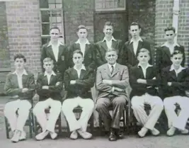  ?? Picture: SUPPLIED ?? SALAD DAYS: Durban High School teacher, Bill Payn, Springbok lock forward, Natal cricketer and Comrades Marathon legend, shown here as coach of this cricket team. Columnist, Charles Beningfiel­d is fourth from left top row