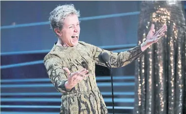  ?? PATRICK T. FALLON/THE NEW YORK TIMES ?? Frances McDormand wrapped up her best actress acceptance speech by urging A-listers to effect change.