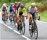  ?? GETTY IMAGES ?? Georgia Williams leads the breakaway during stage three of the Emakumeen Bira.