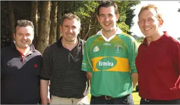  ??  ?? Martin Kearney, Mac Sammon, Shane Hession and John Roddy at the Sean O’Mahony’s Golf Classic held in Dundalk Golf Club.