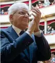  ??  ?? A Livorno Il capo dello Stato Sergio Mattarella, 78 anni, ieri alla celebrazio­ne per Ciampi