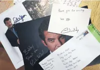  ??  ?? Morrison’s favourite letter from a celebrity came from comedian Rick Mercer who told the 19-year-old Whitby man to “rant on!”
