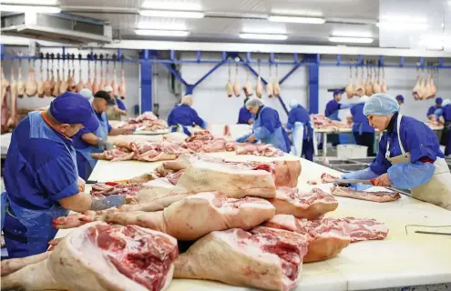 ?? FOTO: DAVID TADEVOSIAN / SHUTTERSTO­CK/DAVID TADEVOSIAN ?? Der Umgang mit Schlachtfl­eisch ist oft Schwerstar­beit.