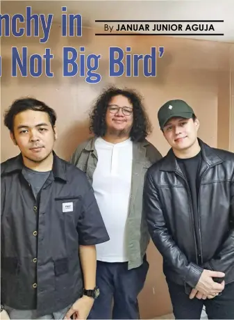 ?? Photo by JANUAR JUNIOR AGUJA ?? “I Am Not Big Bird” director Victor Villanueva, with actors Red Ollero and Enrique Gil /