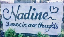  ??  ?? A tribute to the late Nadine was placed close to Ss Mary’s and Peter’s Church.