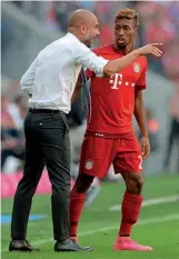  ??  ?? Bayern boy…Pep Guardiola signed Coman back in 2015, initially on a two-year loan deal