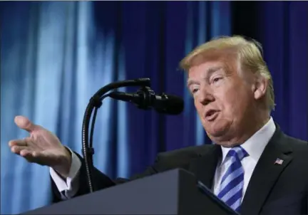  ?? SUSAN WALSH — THE ASSOCIATED PRESS ?? President Donald Trump talks about drug prices Thursday during a visit to the Department of Health and Human Services in Washington.