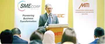  ??  ?? Mustapa is seen speaking during the Pitching Session For Local Technology Start-Ups and Scale-Ups yesterday. — Bernama photo