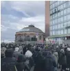  ?? ?? People queue to enter the Cop26 conference yesterday