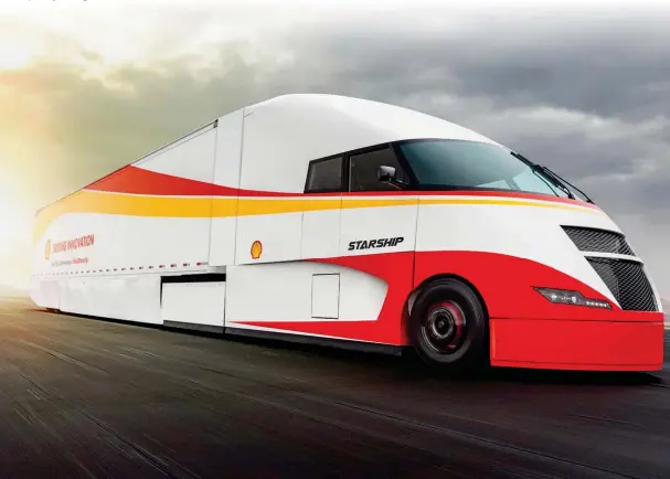  ??  ?? Shell Starship project (Class 8) truck uses available technologi­es to conserve energy required to transport freight