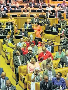  ??  ?? KEEN INTEREST: MPs listen to President Cyril Ramaphosa’s state of the nation address on Thursday night