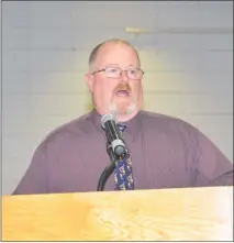  ?? SUBMITTED PHOTO ?? North Point head golf coach Chuck Skinner is pictured here speaking at the podium as Eagles graduate Mackenzie Cutter was inducted in the 2016 North Point High School Hall of Fame. Skinner recently resigned as head coach of the program and will be...