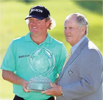  ?? JOSEPH MAIORANA, USA TODAY SPORTS ?? William McGirt, left, poses with Jack Nicklaus after winning the Memorial last year. “To win Mr. Nicklaus’ tournament is kind of like winning a green jacket,” McGirt says.